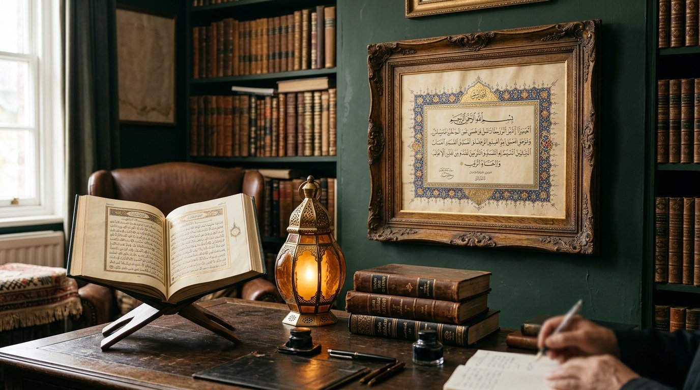 Framed Classical Arabic Ijazah Certification in Scholarly Study